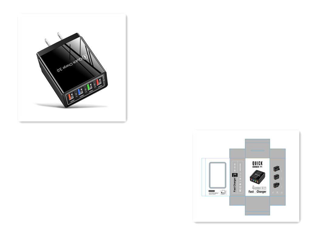USB Charger Quick Charge 3.0 4 Phone Adapter Fast Charger