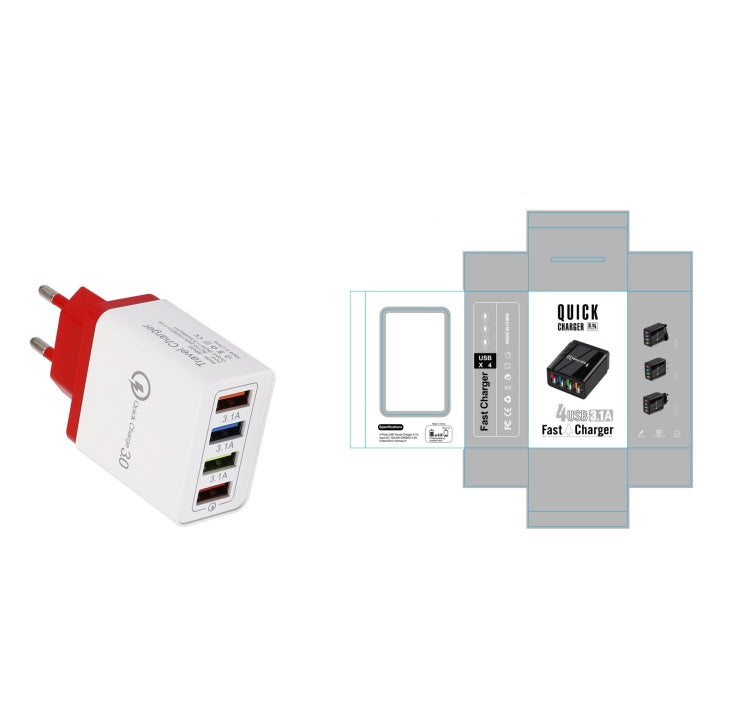USB Charger Quick Charge 3.0 4 Phone Adapter Fast Charger