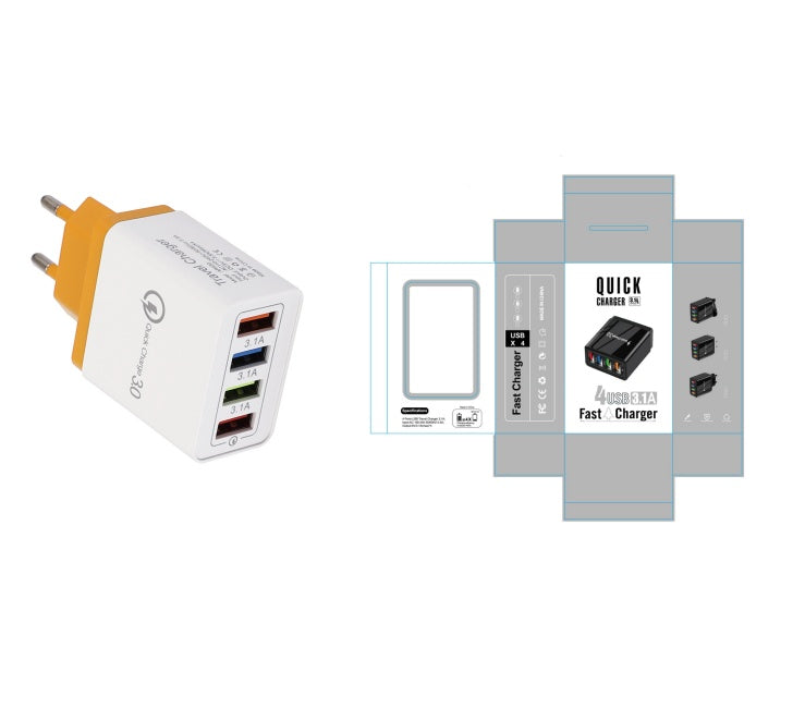 USB Charger Quick Charge 3.0 4 Phone Adapter Fast Charger