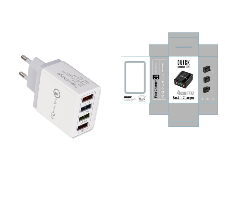 USB Charger Quick Charge 3.0 4 Phone Adapter Fast Charger
