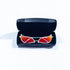 Tech Sense Sunglasses Cat Eye Glasses in a black case with stylish red lenses.
