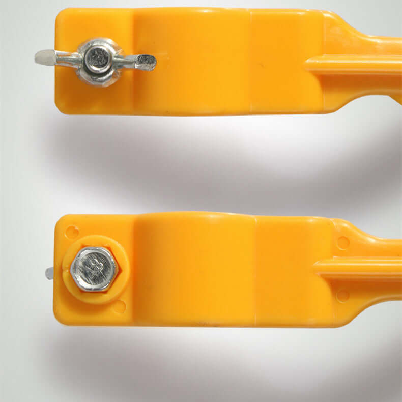 Image of the Golf Arm Corrector Golf Swing Practice Products showing the yellow plastic training aid from above.
