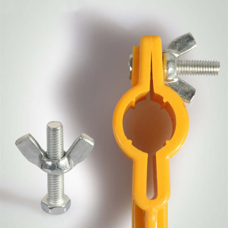 Golf Arm Corrector Golf Swing Practice Products - close-up of yellow plastic tool with metal components.