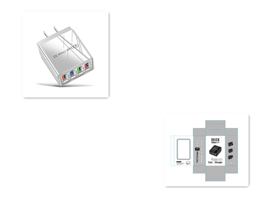 USB Charger Quick Charge 3.0 4 Phone Adapter Fast Charger