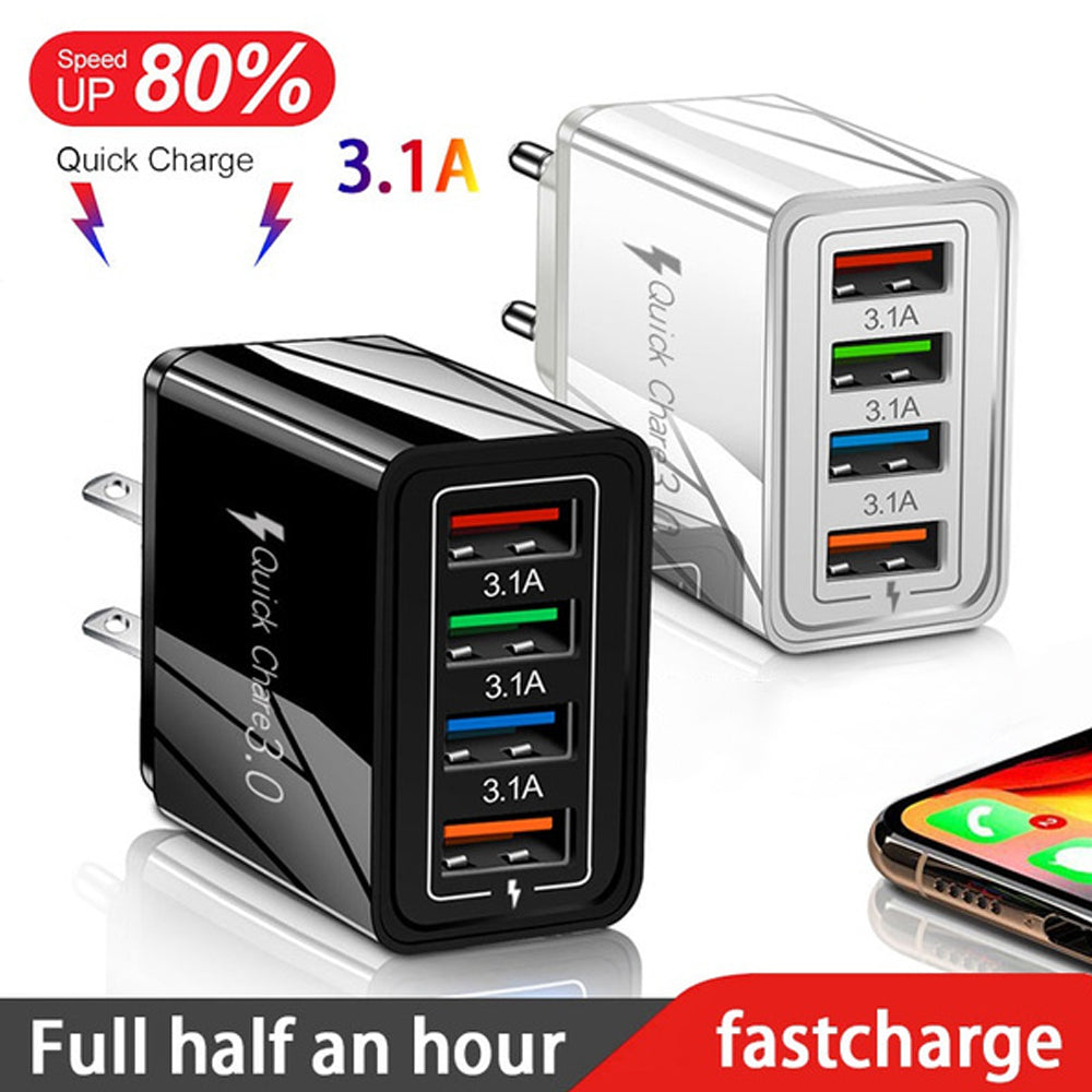 USB Charger Quick Charge 3.0 4 Phone Adapter Fast Charger